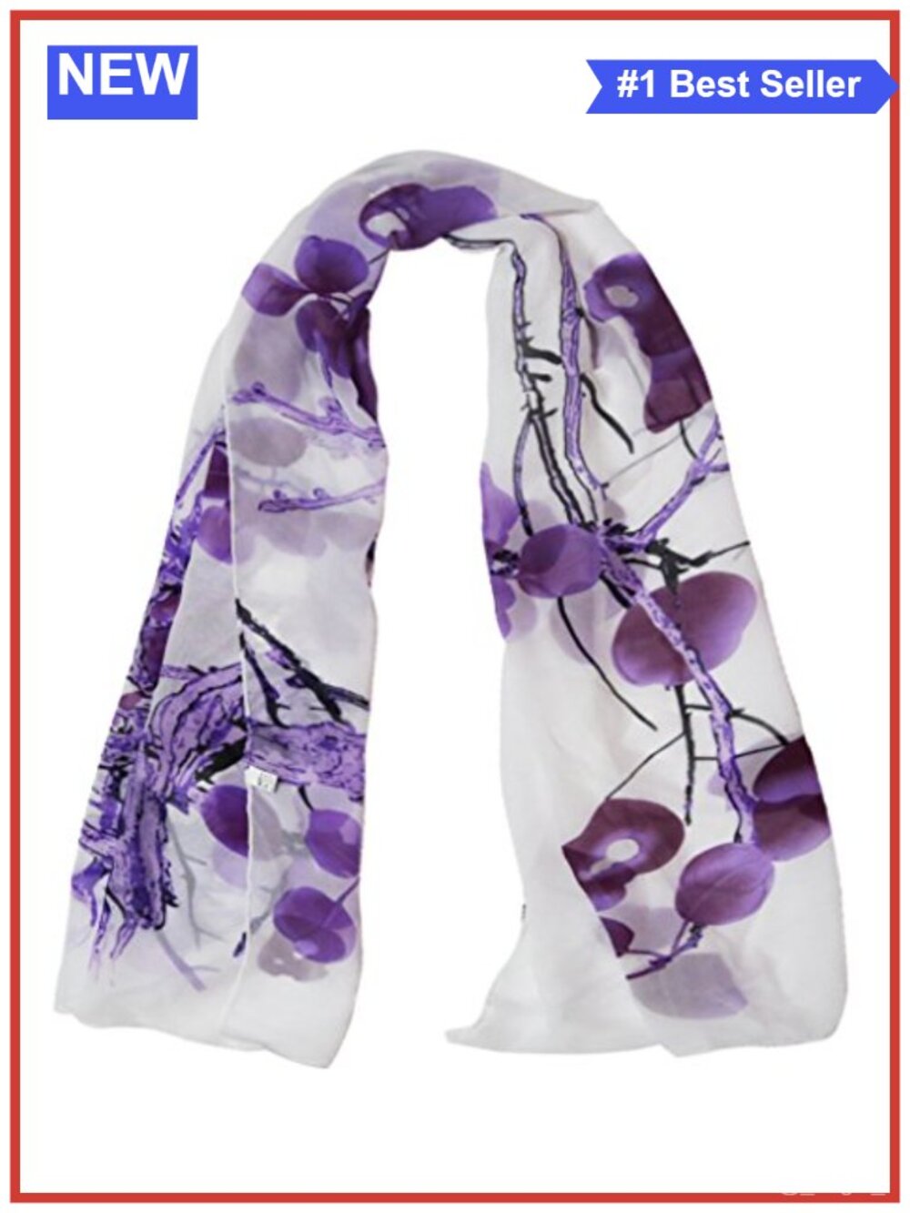 Women Chiffon Long Neck Scarf Head Hair Wrap Soft Lightweight Floral